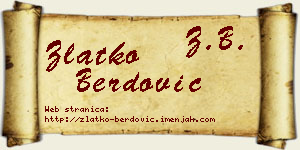 Zlatko Berdović vizit kartica